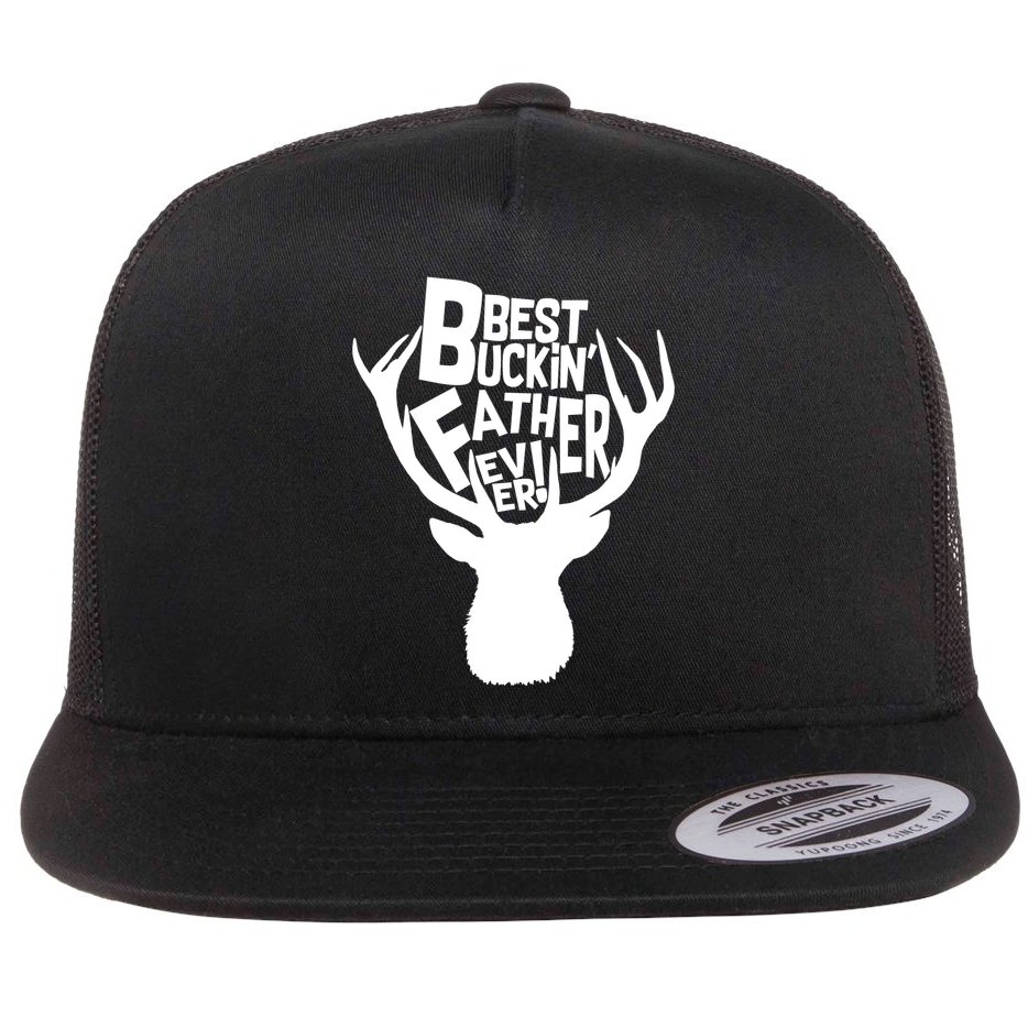 Best Buckin Father Ever Flat Bill Trucker Hat