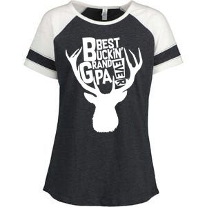 Best Buckin Grandpa Ever Enza Ladies Jersey Colorblock Tee