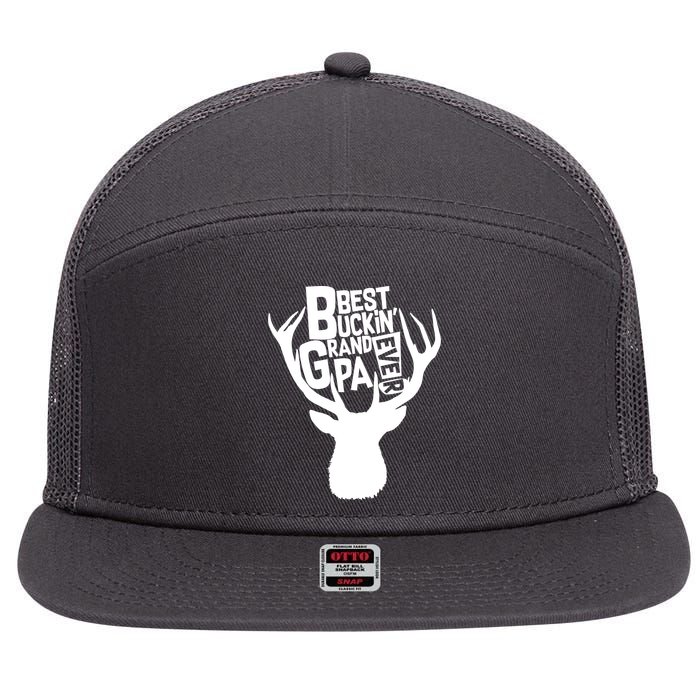 Best Buckin Grandpa Ever 7 Panel Mesh Trucker Snapback Hat