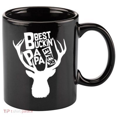 Best Buckin Papa Ever 11oz C Handle Ceramic Mug