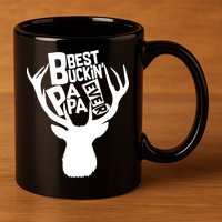 Best Buckin Papa Ever 11oz C Handle Ceramic Mug