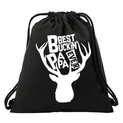 Best Buckin Papa Ever Drawstring Bag