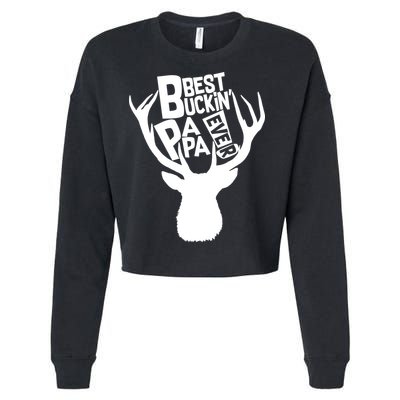 Best Buckin Papa Ever Cropped Pullover Crew