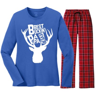 Best Buckin Papa Ever Women's Long Sleeve Flannel Pajama Set 