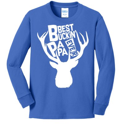 Best Buckin Papa Ever Kids Long Sleeve Shirt