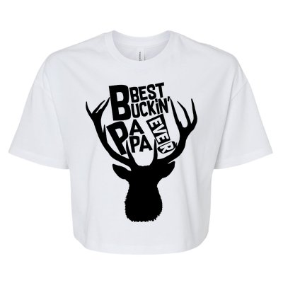 Best Buckin Papa Ever Bella+Canvas Jersey Crop Tee