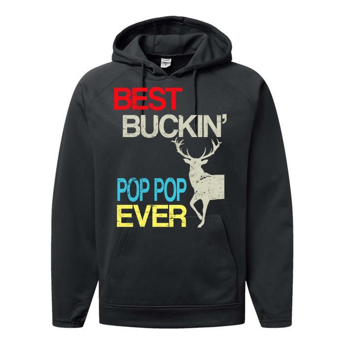 Best Buckin Pop Pop Performance Fleece Hoodie