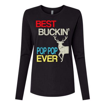 Best Buckin Pop Pop Womens Cotton Relaxed Long Sleeve T-Shirt