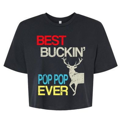 Best Buckin Pop Pop Bella+Canvas Jersey Crop Tee