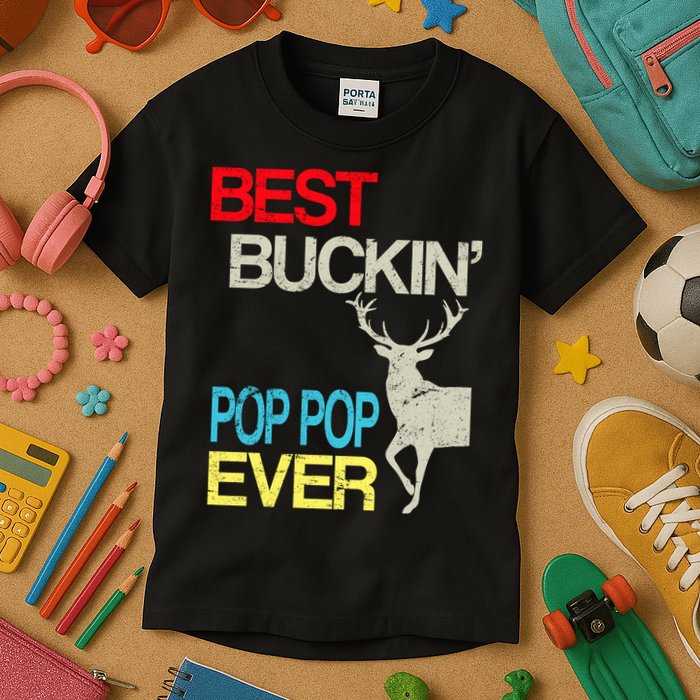 Best Buckin Pop Pop Kids T-Shirt