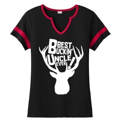 Best Buckin Uncle Ever Ladies Halftime Notch Neck Tee