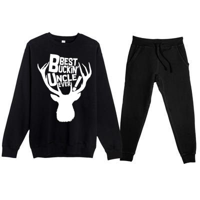 Best Buckin Uncle Ever Premium Crewneck Sweatsuit Set