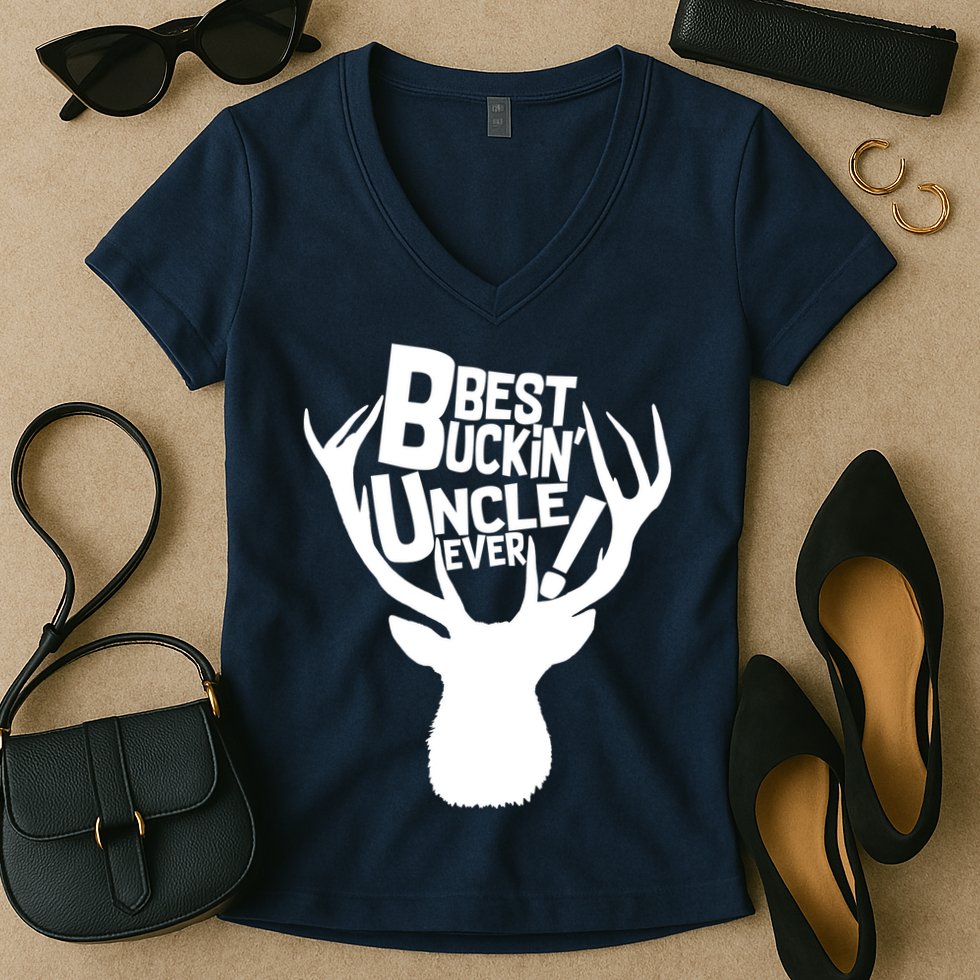 Best Buckin Uncle Ever Women's V-Neck T-Shirt