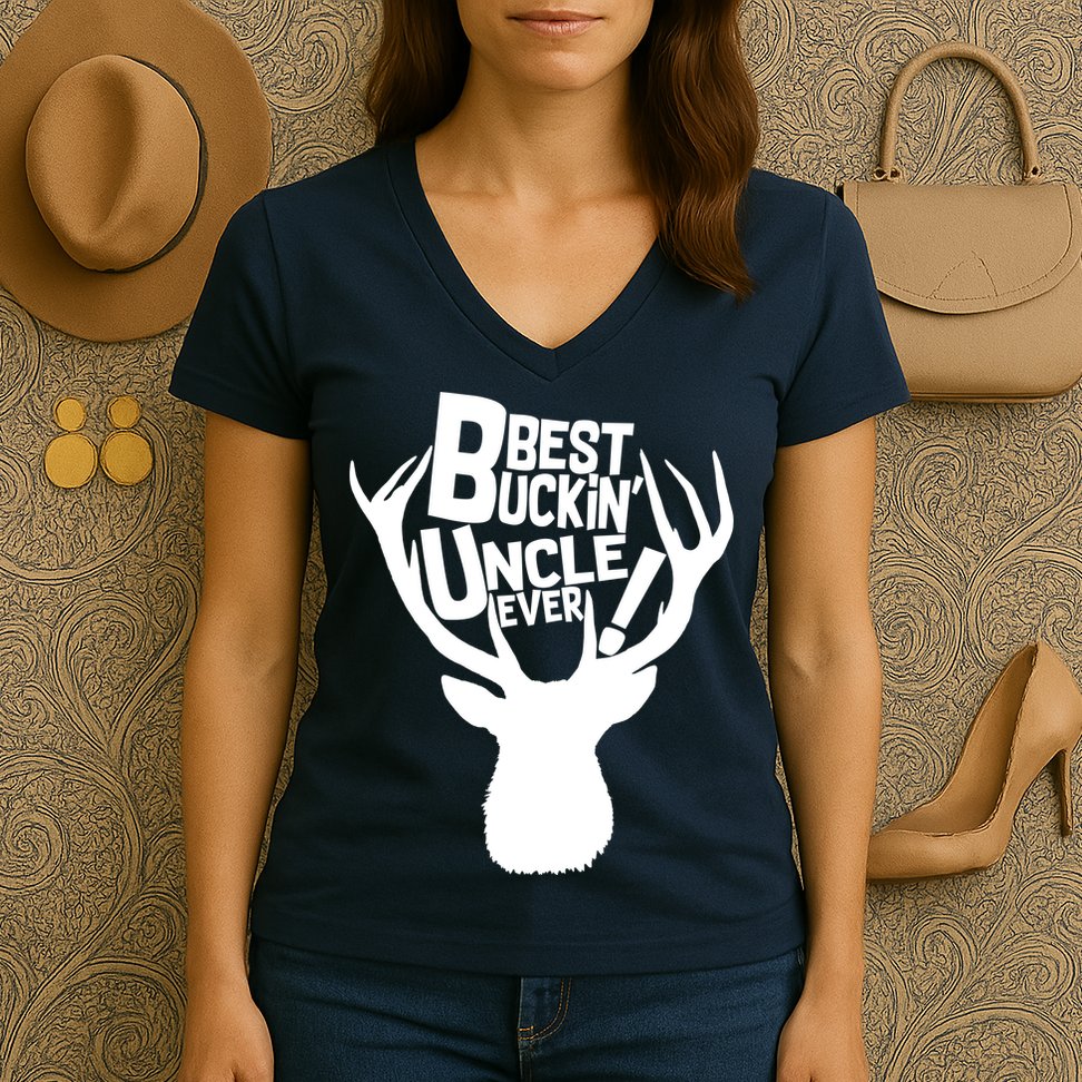 Best Buckin Uncle Ever Women's V-Neck T-Shirt
