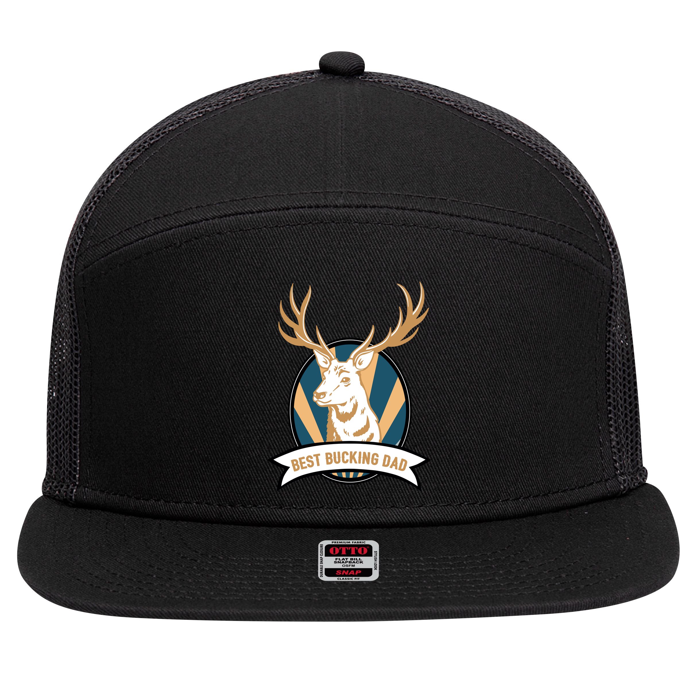 Best Bucking Dad 7 Panel Mesh Trucker Snapback Hat