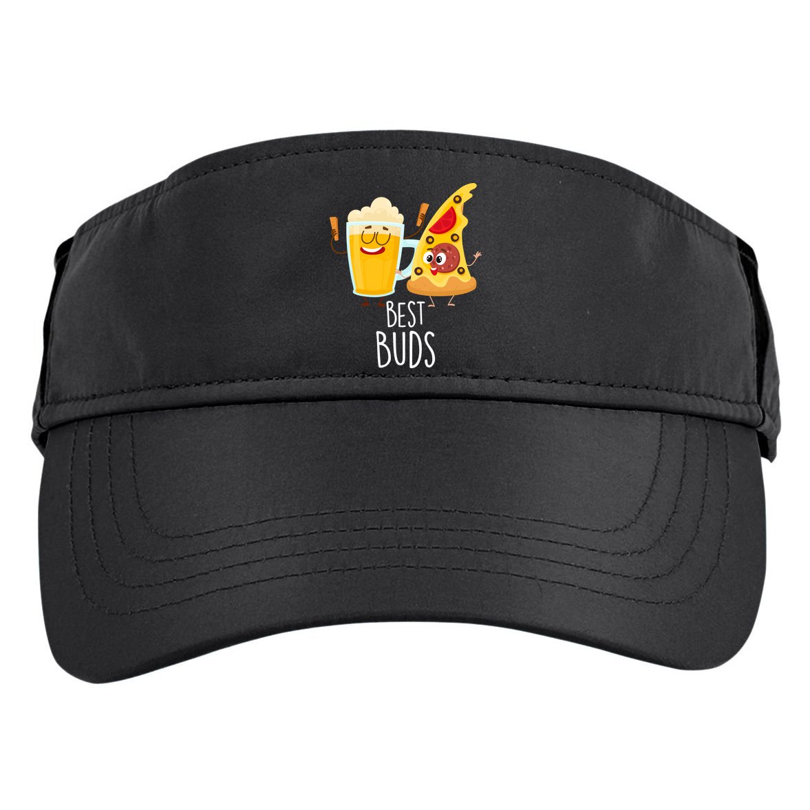 Best Buds Pizza And Beer Adult Drive Performance Visor
