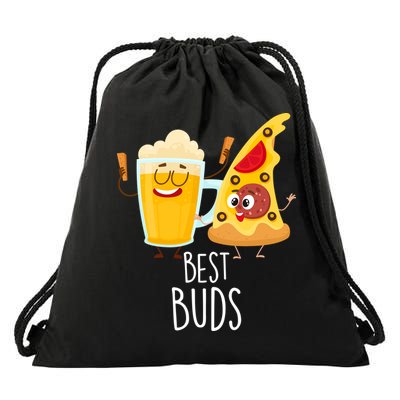 Best Buds Pizza And Beer Drawstring Bag
