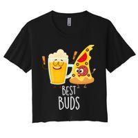 Best Buds Pizza And Beer Women's Crop Top Tee