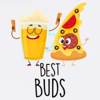 Best Buds Pizza And Beer Garment-Dyed Sweatshirt