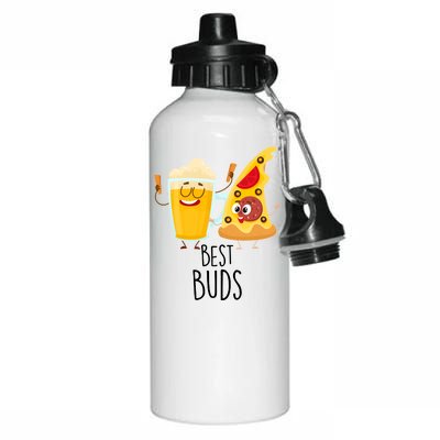 Best Buds Pizza And Beer Aluminum Water Bottle 