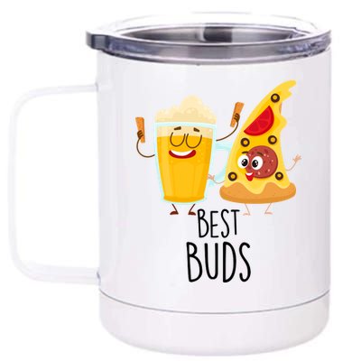 Best Buds Pizza And Beer 12 oz Stainless Steel Tumbler Cup