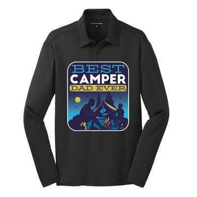 Best Camper Dad Ever Silk Touch Performance Long Sleeve Polo