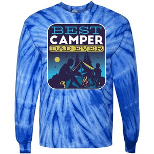 Best Camper Dad Ever Tie-Dye Long Sleeve Shirt