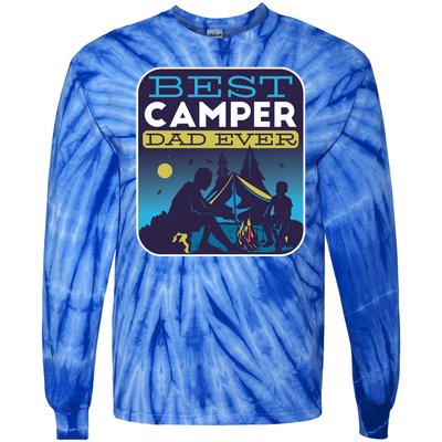 Best Camper Dad Ever Tie-Dye Long Sleeve Shirt