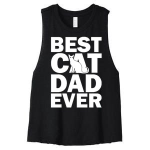 Best Cat Dad Ever Women's Racerback Cropped Tank