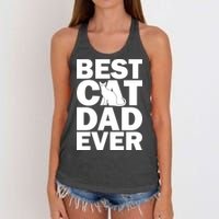 Best Cat Dad Ever Women's Knotted Racerback Tank