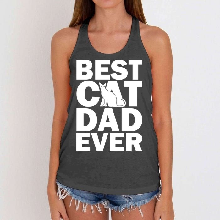 Best Cat Dad Ever Women's Knotted Racerback Tank