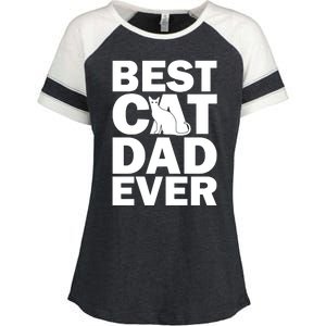 Best Cat Dad Ever Enza Ladies Jersey Colorblock Tee