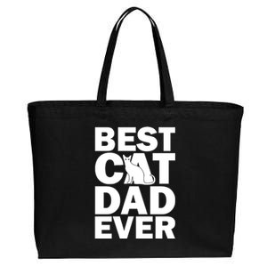 Best Cat Dad Ever Cotton Canvas Jumbo Tote