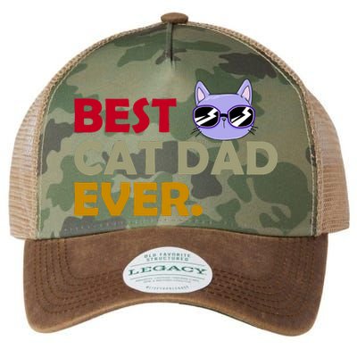 Best Cat Dad Ever Funny Cat Lover Legacy Tie Dye Trucker Hat