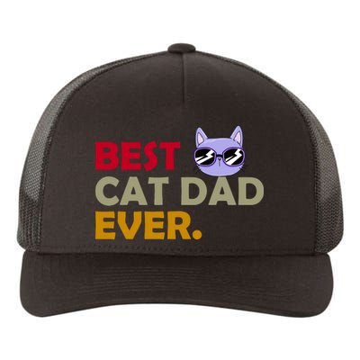 Best Cat Dad Ever Funny Cat Lover Yupoong Adult 5-Panel Trucker Hat