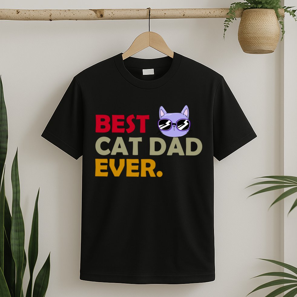 Best Cat Dad Ever Funny Cat Lover T-Shirt