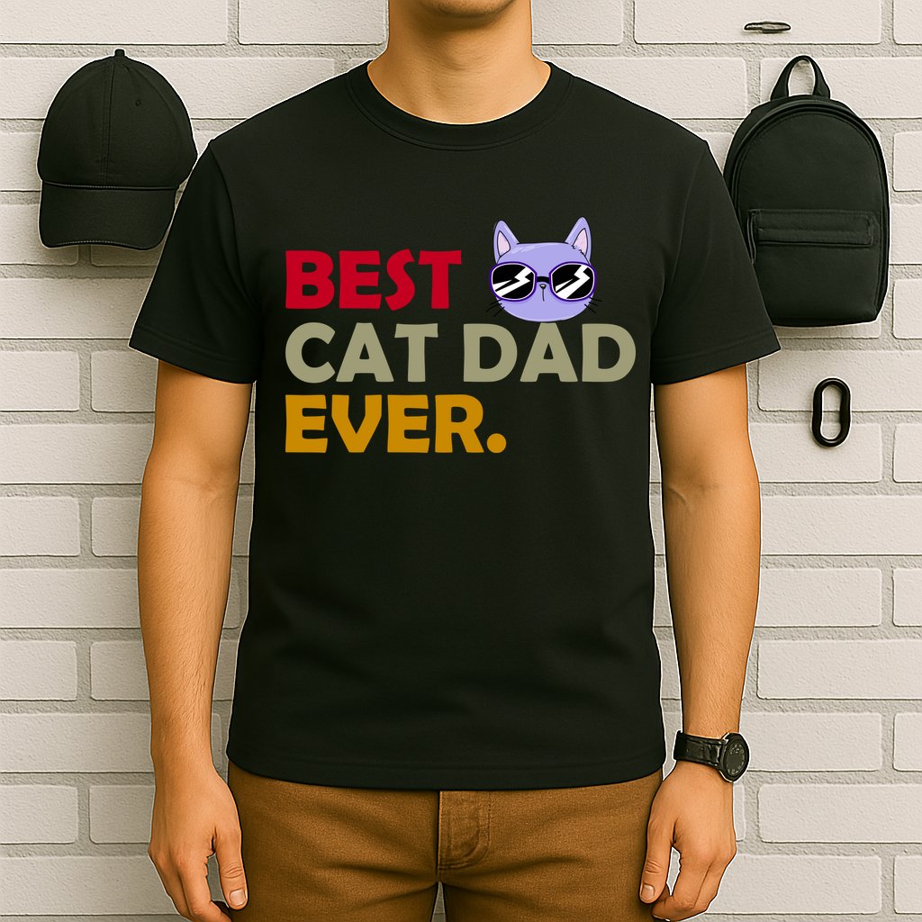 Best Cat Dad Ever Funny Cat Lover T-Shirt