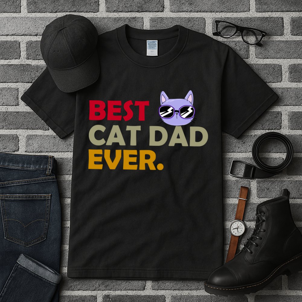 Best Cat Dad Ever Funny Cat Lover Tall T-Shirt