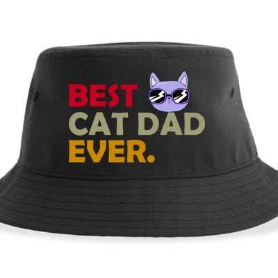 Best Cat Dad Ever Funny Cat Lover Sustainable Bucket Hat