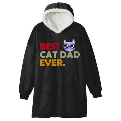 Best Cat Dad Ever Funny Cat Lover Hooded Wearable Blanket