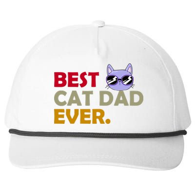 Best Cat Dad Ever Funny Cat Lover Snapback Five-Panel Rope Hat