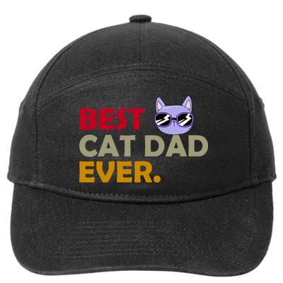 Best Cat Dad Ever Funny Cat Lover 7-Panel Snapback Hat