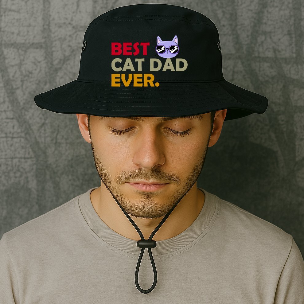Best Cat Dad Ever Funny Cat Lover Bucket Hat