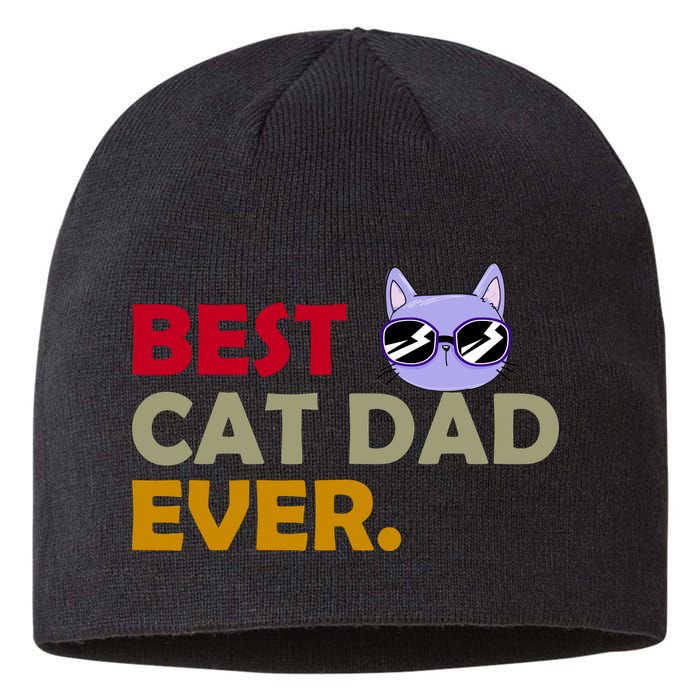Best Cat Dad Ever Funny Cat Lover Sustainable Beanie