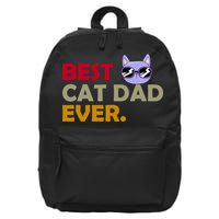 Best Cat Dad Ever Funny Cat Lover 16 in Basic Backpack