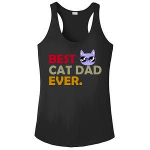 Best Cat Dad Ever Funny Cat Lover Ladies PosiCharge Competitor Racerback Tank