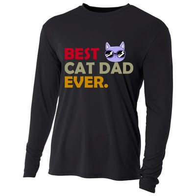 Best Cat Dad Ever Funny Cat Lover Cooling Performance Long Sleeve Crew