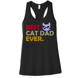 Best Cat Dad Ever Funny Cat Lover Women's Racerback Tank