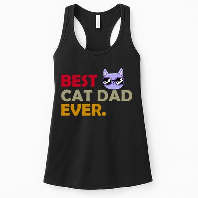 Best Cat Dad Ever Funny Cat Lover Womens Tank Top