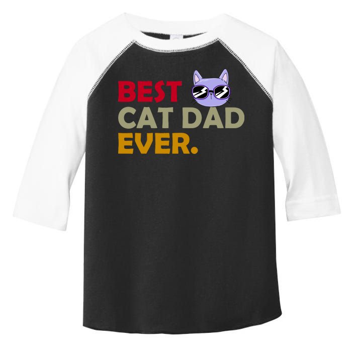 Best Cat Dad Ever Funny Cat Lover Toddler Fine Jersey T-Shirt